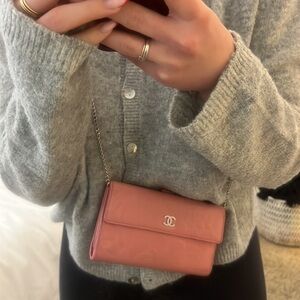 Authentic Chanel Camellia Wallet on Chain WOC